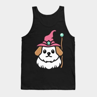 Maltese Dog Wizard Dog Owner Retro Funny Dog Tank Top